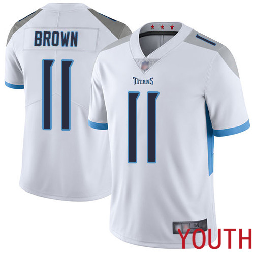 Tennessee Titans Limited White Youth A.J. Brown Road Jersey NFL Football #11 Vapor Untouchable->youth nfl jersey->Youth Jersey